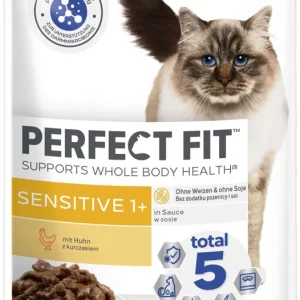 Billig Sparpaket 24 x 85 g Perfect Fit Sensitive 1+ mit Huhn in Sauce Katzen Nassfutter